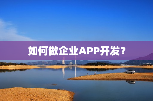 如何做企业APP开发？