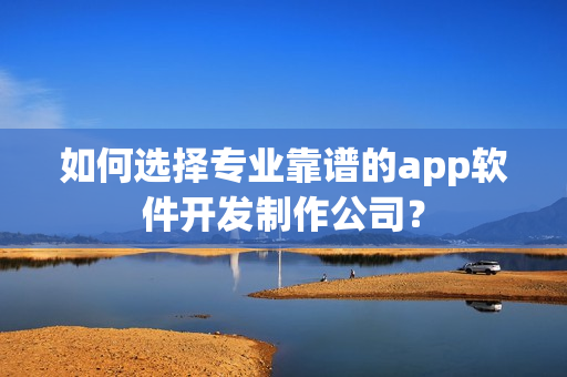 如何选择专业靠谱的app软件开发制作公司？