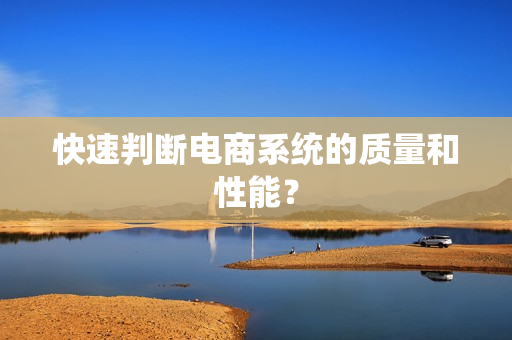 快速判断电商系统的质量和性能？