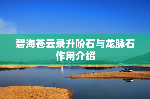 碧海苍云录升阶石与龙脉石作用介绍