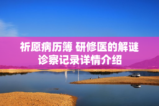 祈愿病历簿 研修医的解谜诊察记录详情介绍
