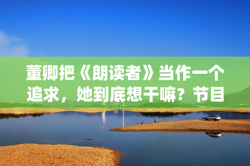 董卿把《朗读者》当作一个追求，她到底想干嘛？节目分析(朗读者董卿朗读的文章)