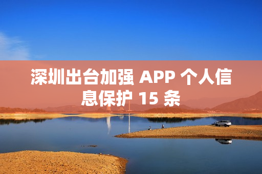深圳出台加强 APP 个人信息保护 15 条