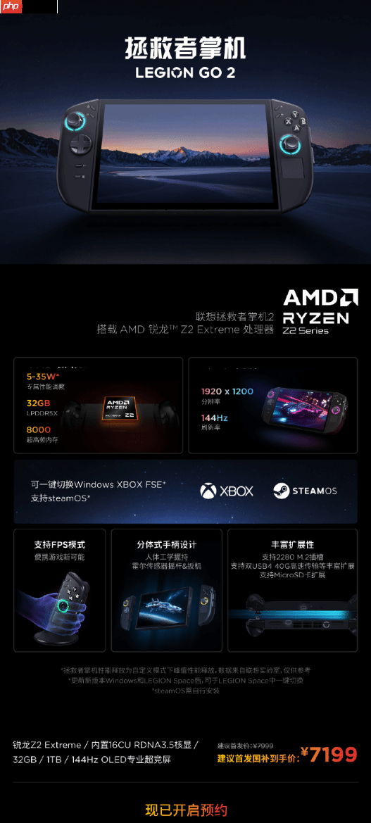年初就放大招!拯救者掌机LEGION GO 2预约已开启