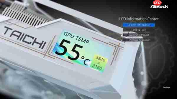 华擎官方确认！RX 9070 XT太极白色版CES发布：带个LCD屏