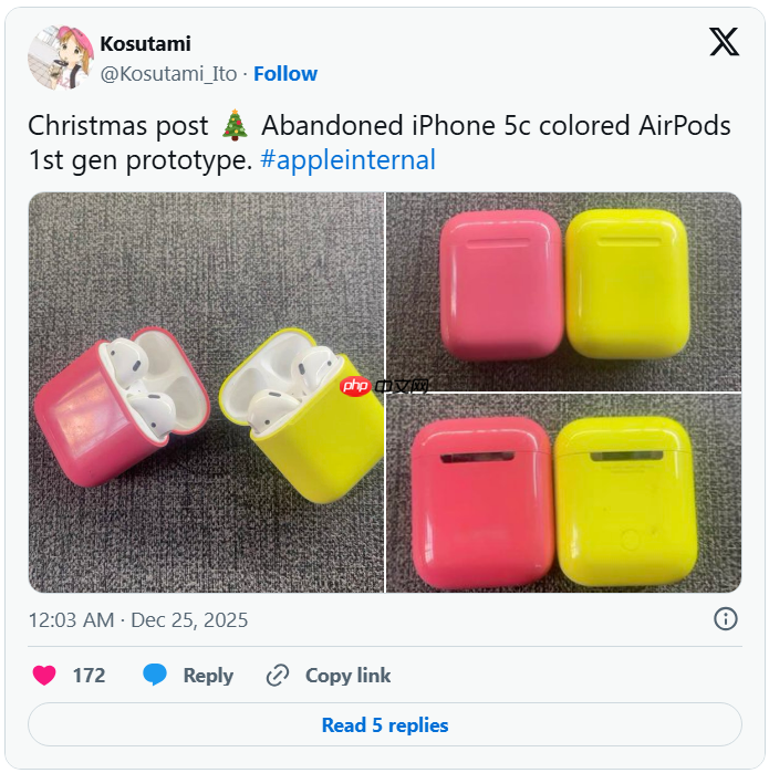 遗憾!苹果曾测试粉/黄色AirPods