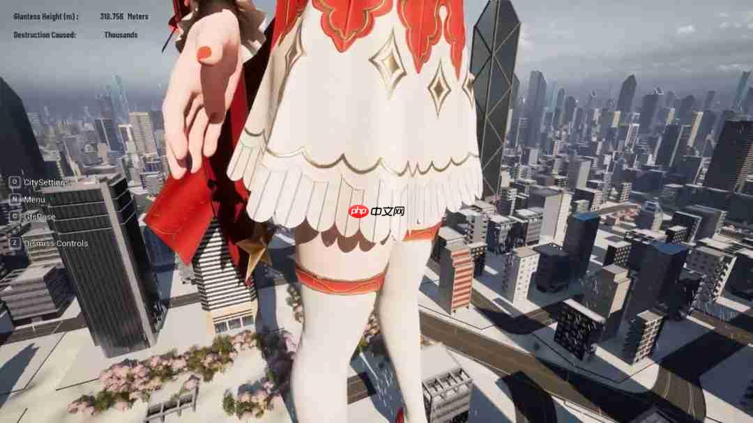 《女巨人游乐场》更新圣诞造型 白袜红高根践踏城市