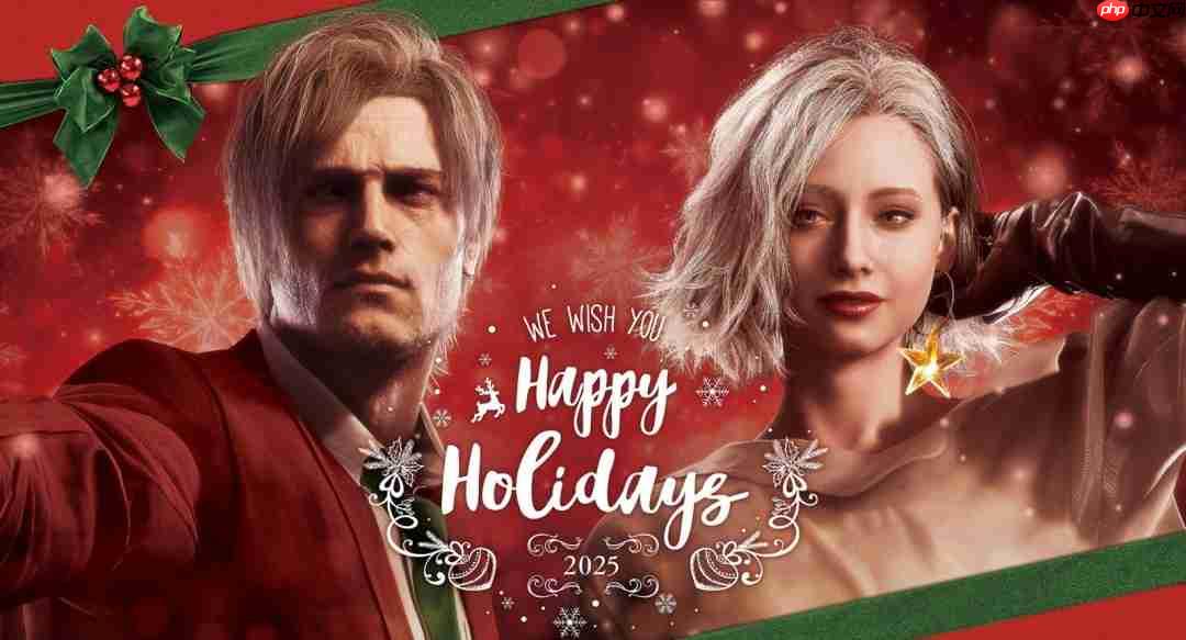 《生化危机》发布圣诞贺图:格蕾丝烈焰红唇很性感!