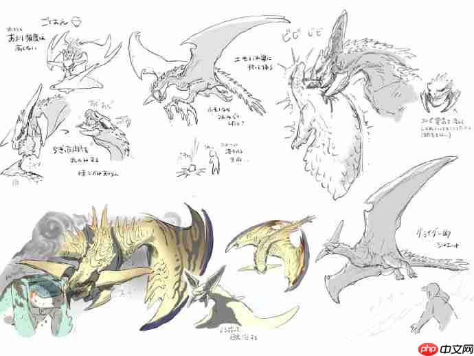 霸气煌雷龙与锁刃龙！《怪物猎人：荒野》设计草图公开