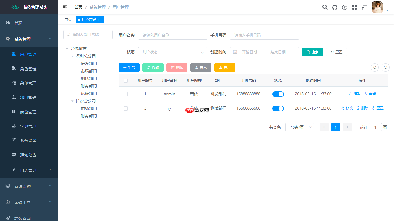 RuoYi-Vue 3.9.1 发布,更多细节优化