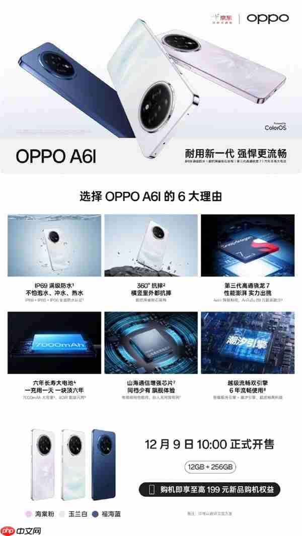 1799元！OPPO A6l发布：电池6年耐用、自研通信增强芯片