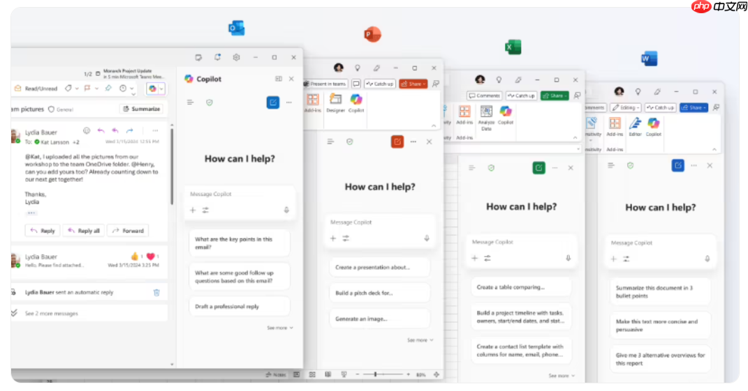 微软 Copilot AI 全面入驻 Office