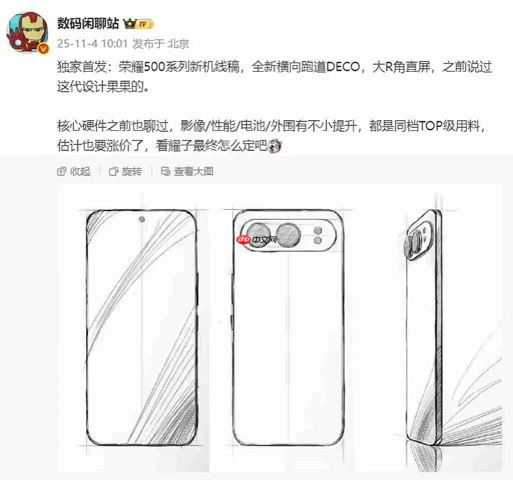 荣耀500系列正式官宣，全系以越级配置带来“双超体验”