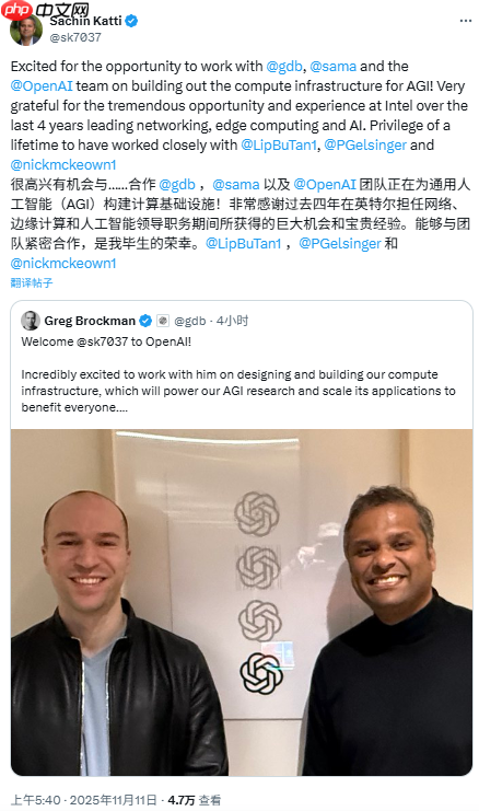 上任仅 6 个月,英特尔 ai 业务负责人转投 openai