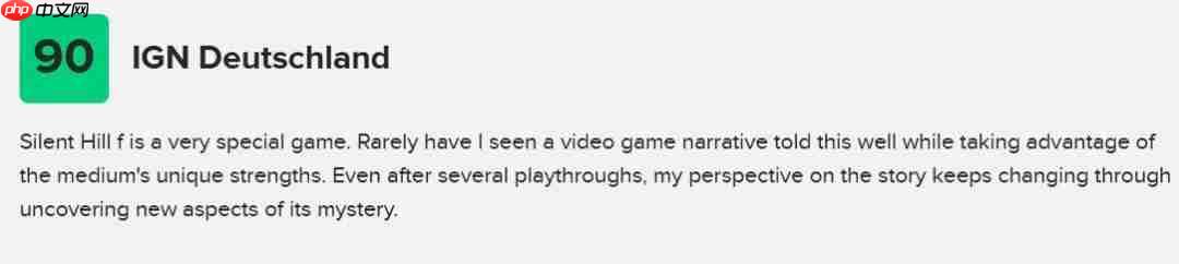 M站评分86! 《寂静岭f》媒体评分解禁