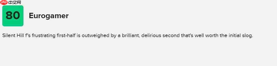 M站评分86! 《寂静岭f》媒体评分解禁