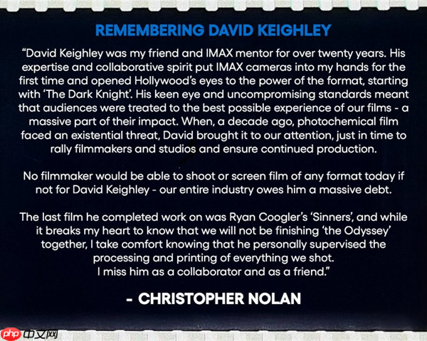 IMAX背后的老头去世了 全好莱坞都欠他一句谢谢