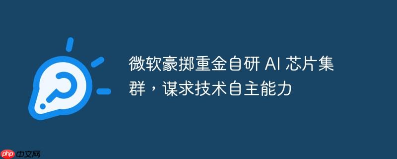 微软豪掷重金自研 ai 芯片集群,谋求技术自主能力