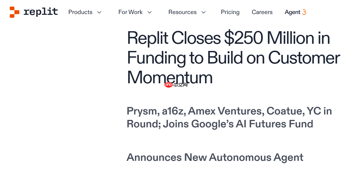 AI 编程公司 Replit 融资 2.5 亿美元,估值达 30 亿美元