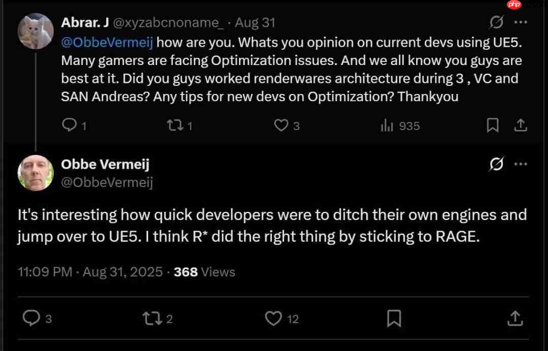 前R星开发者谈厂商们改用虚幻5引擎开发游戏：操之过急