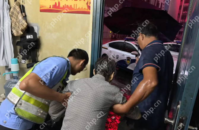 暴雨街头的温暖接力:外卖小哥与交警共同守护迷路老人 - php中文网