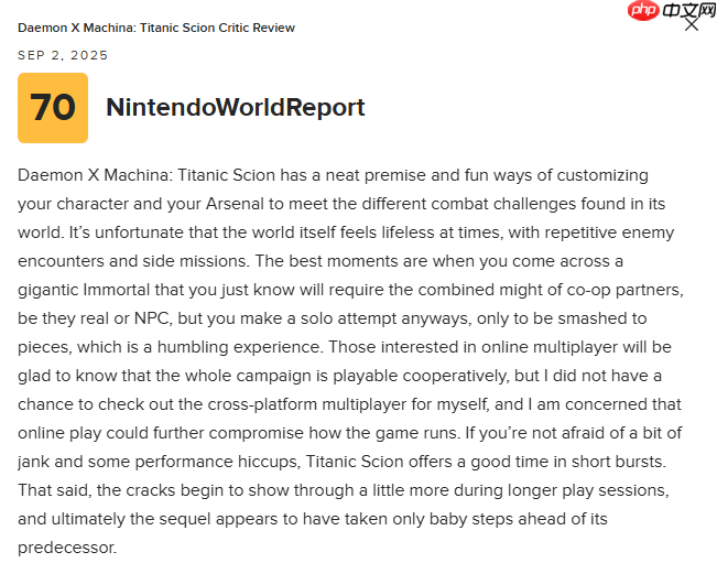 《机甲战魔:神话之裔》M站70分:部分体验显得粗糙