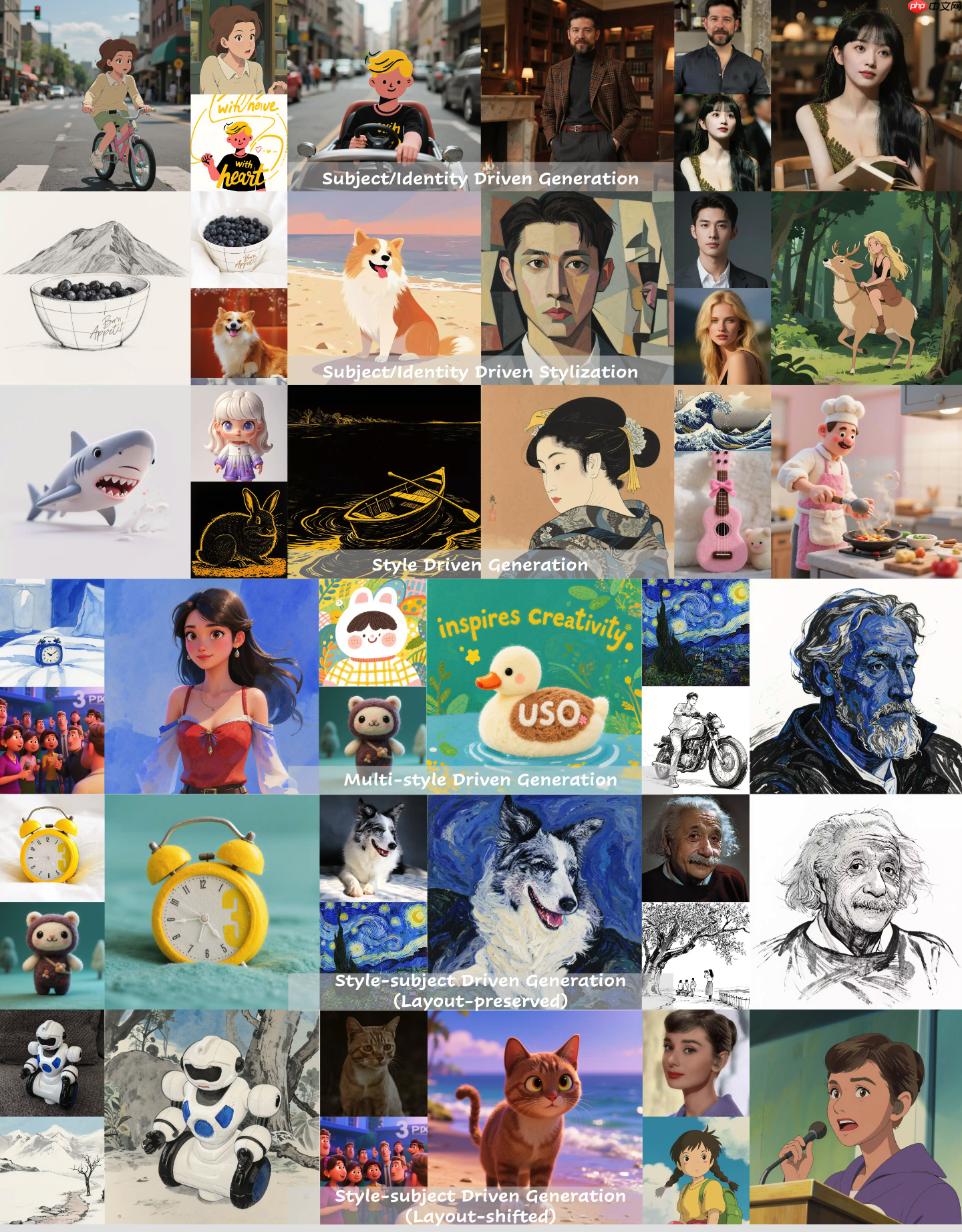 字节跳动开源 USO,支持统一风格与主体定制的图像生成模型