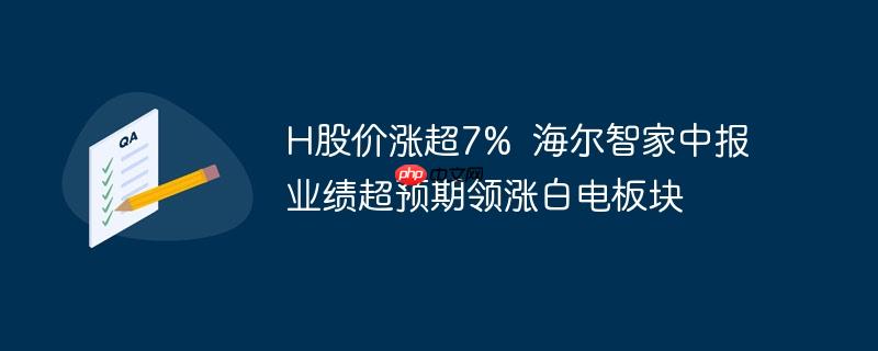 h股价涨超7% 海尔智家中报业绩超预期领涨白电板块