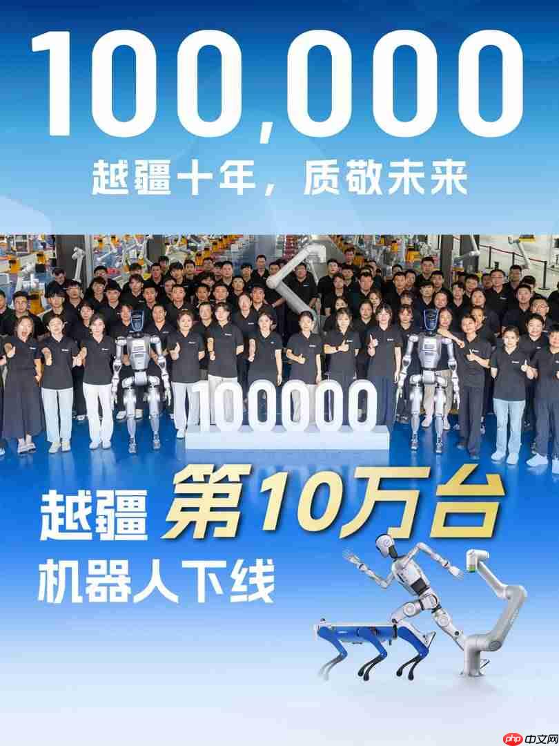 国内首家,越疆第 10 万台机器人下线