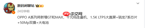 OPPO A系列将新增GT和Max机型 配大电池 定位千元走量