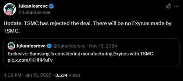 自家3nm没法用!三星Exynos找台积电代工 惨遭拒绝