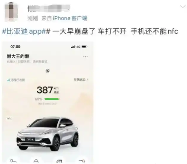 比亚迪王朝、海洋App疑似崩溃，多方回应