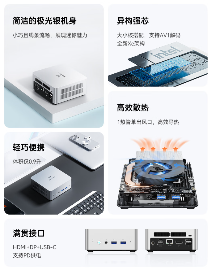 铭凡 UN1250 迷你主机开售：i5-1250P 处理器、满载状态风扇噪音 43dB，1599 元起