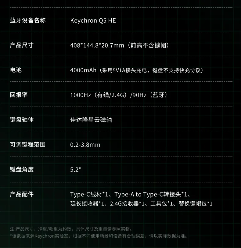 Keychron 推出 Q5 HE 三模磁轴键盘：佳达隆二代磁轴，0.1mmRT 精度