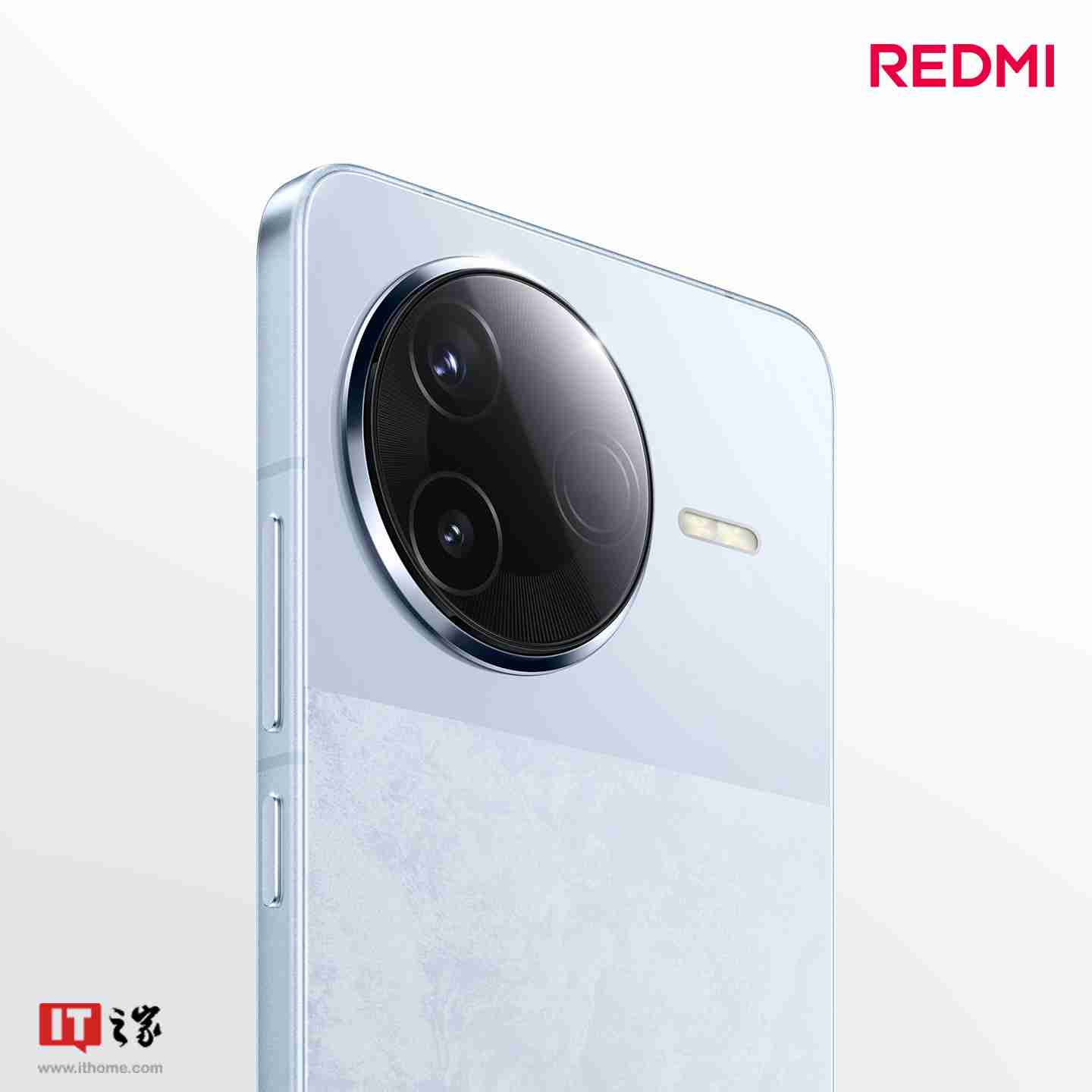 小米 REDMI K80 标准版手机独有配色「汐月蓝」亮相:2.5D 立边设计、哑光金属边框