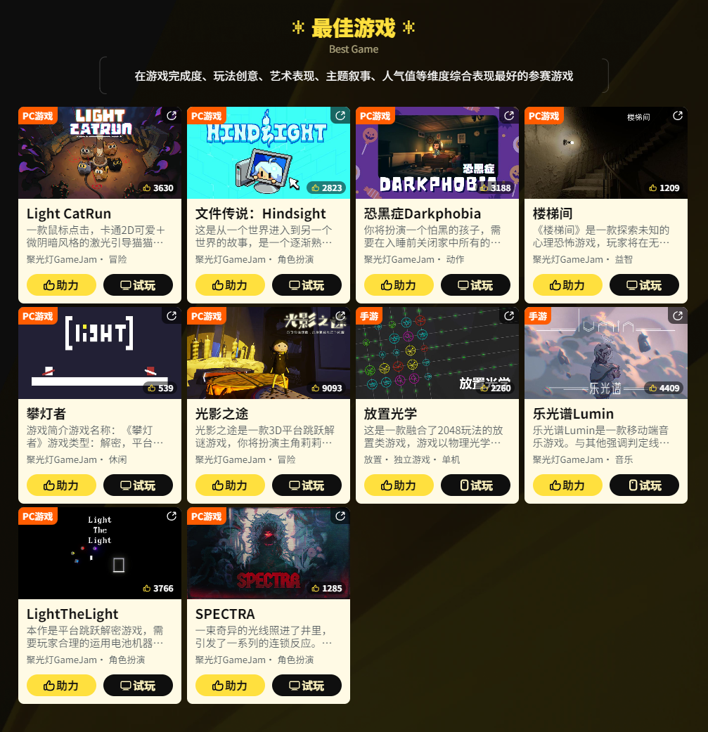 2024 TapTap聚光灯游戏创作挑战赛入围名单公布!