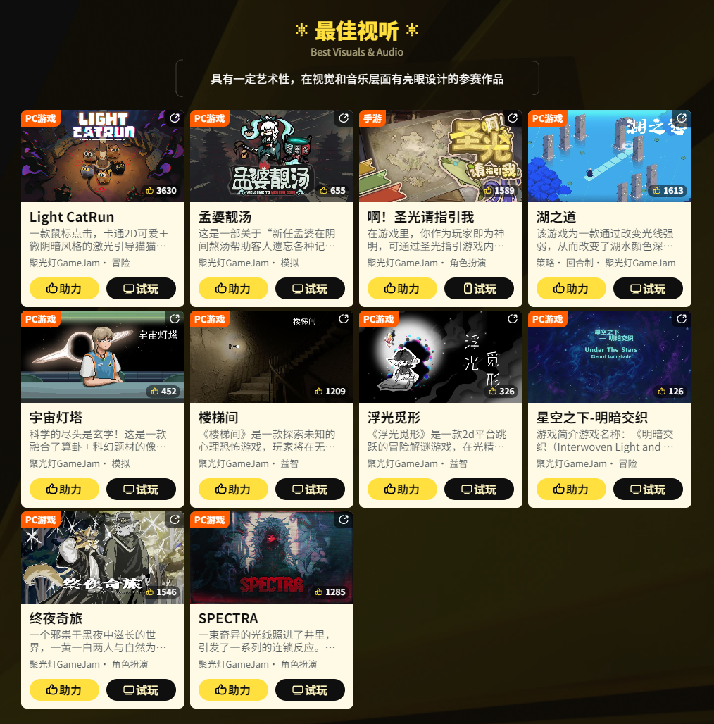 2024 TapTap聚光灯游戏创作挑战赛入围名单公布!