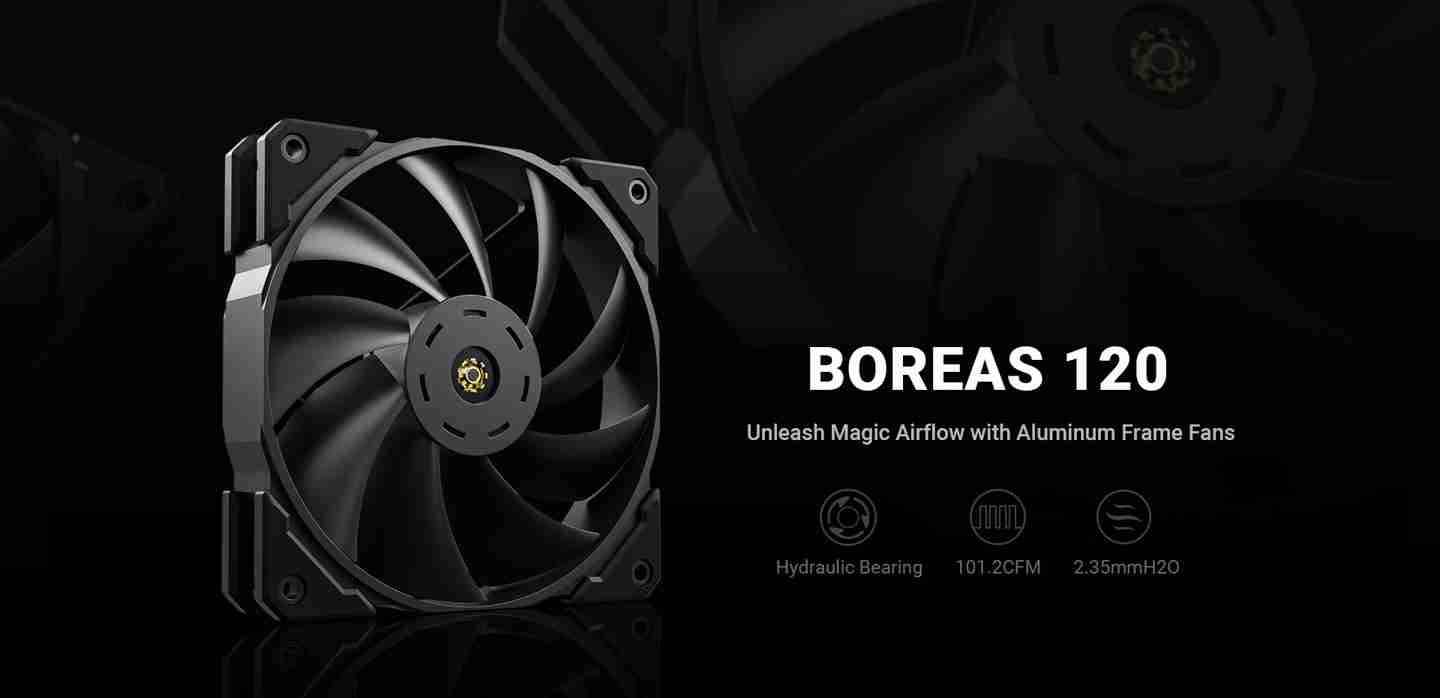 酷凛海外推出 BOREAS 120 风扇:铝制框架,0.6mm 叶框间隙