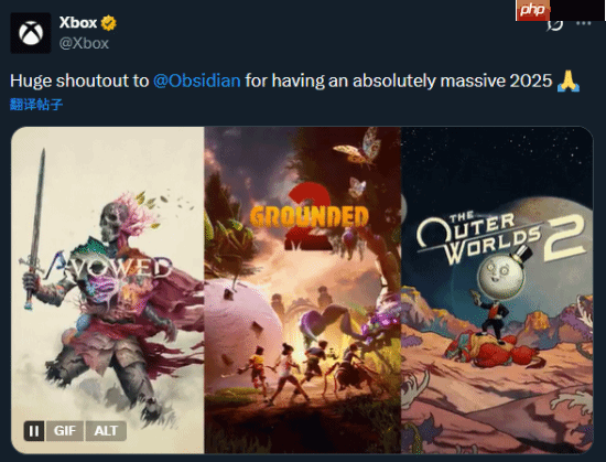 Xbox发文感谢该工作室:2025年你们成就斐然!