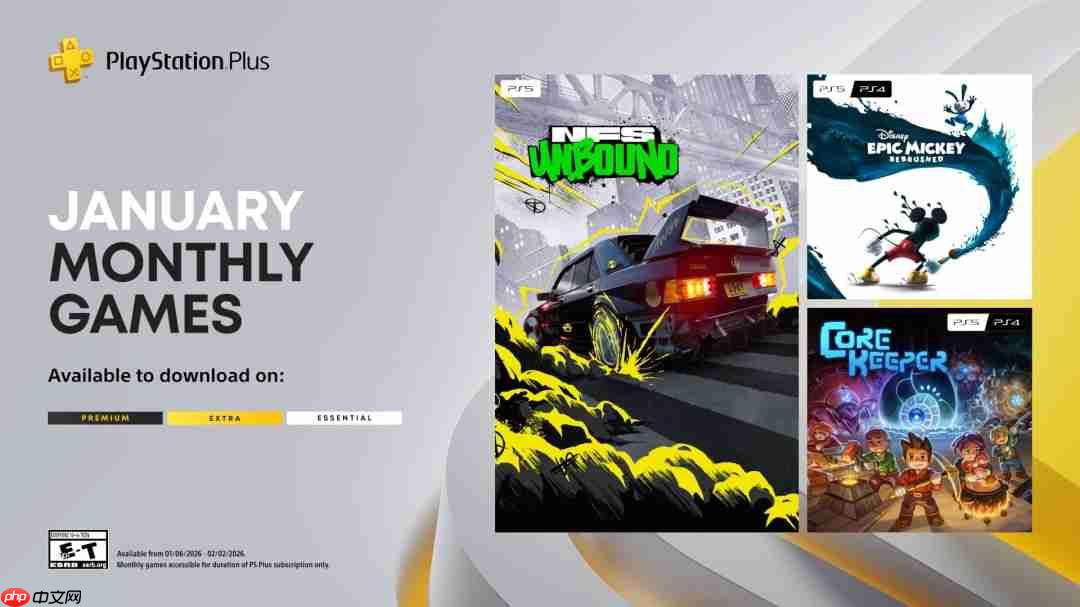 2026年1月PlayStation Plus Essential会免游戏公开 《极品飞车:不羁》领