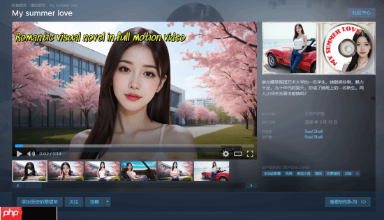 新概念galgame《My summer love》上架Steam:本地AI驱动对话 实现真正的赛博恋爱!