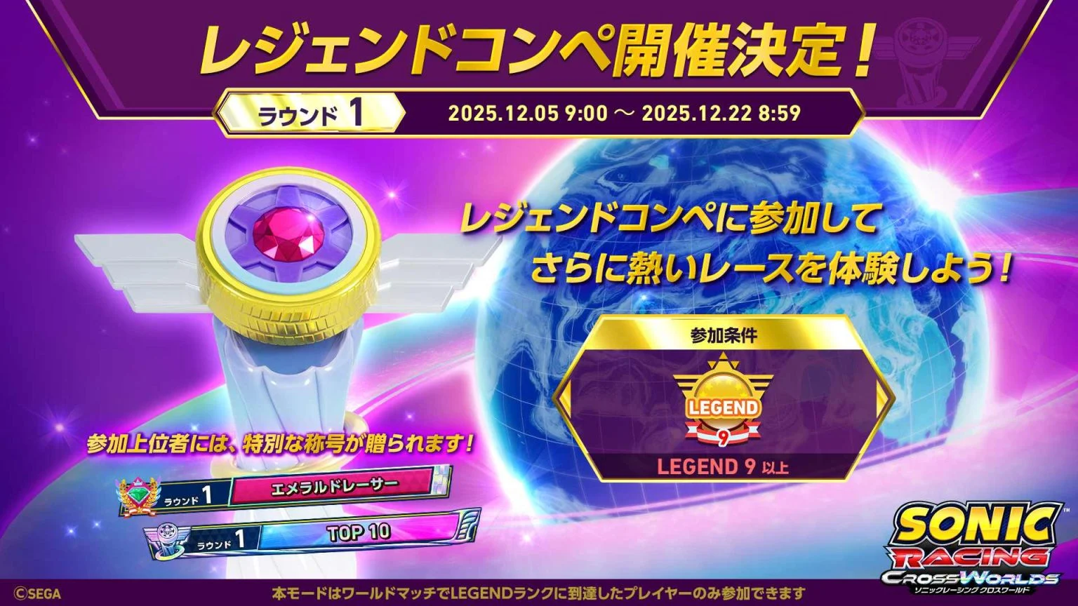 《索尼克赛车：交叉世界》更新发布 传奇组新模式上线