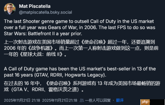 《使命召唤》系列荣光不再?分析师称20年从没见过竞争这么激烈的局面!