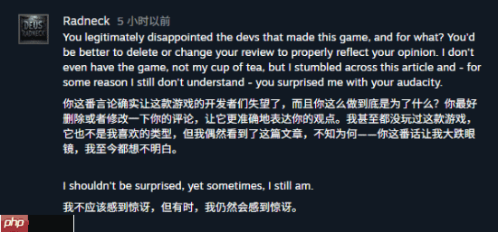 Steam上100%好评游戏收到第一条差评：单纯闲的！